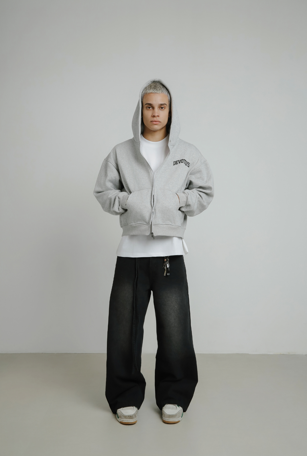 ZIP Blur Boxy Hoodie