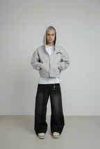 ZIP Blur Boxy Hoodie
