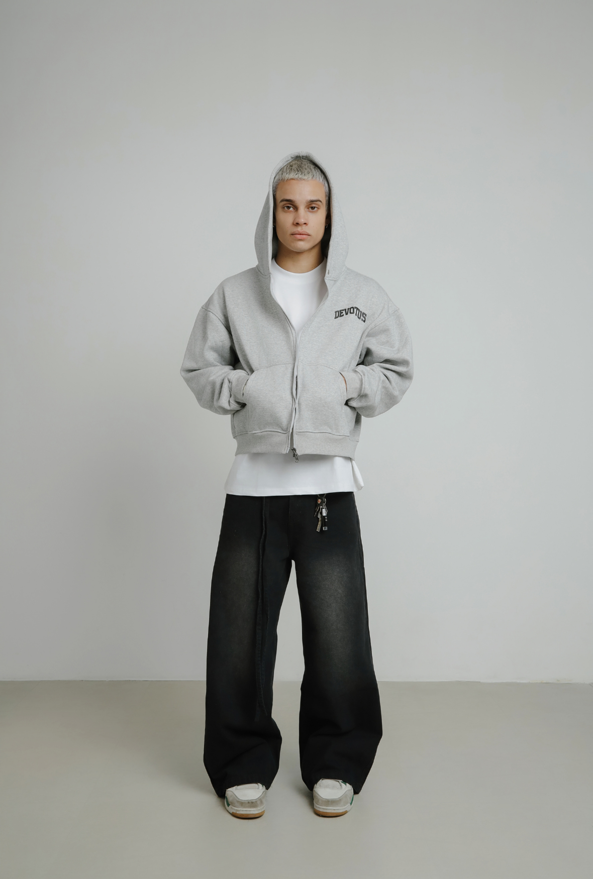 ZIP Blur Boxy Hoodie