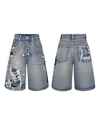 Celestial Destroyed Denim Shorts