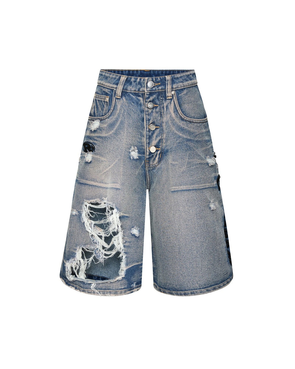 Celestial Destroyed Denim Shorts