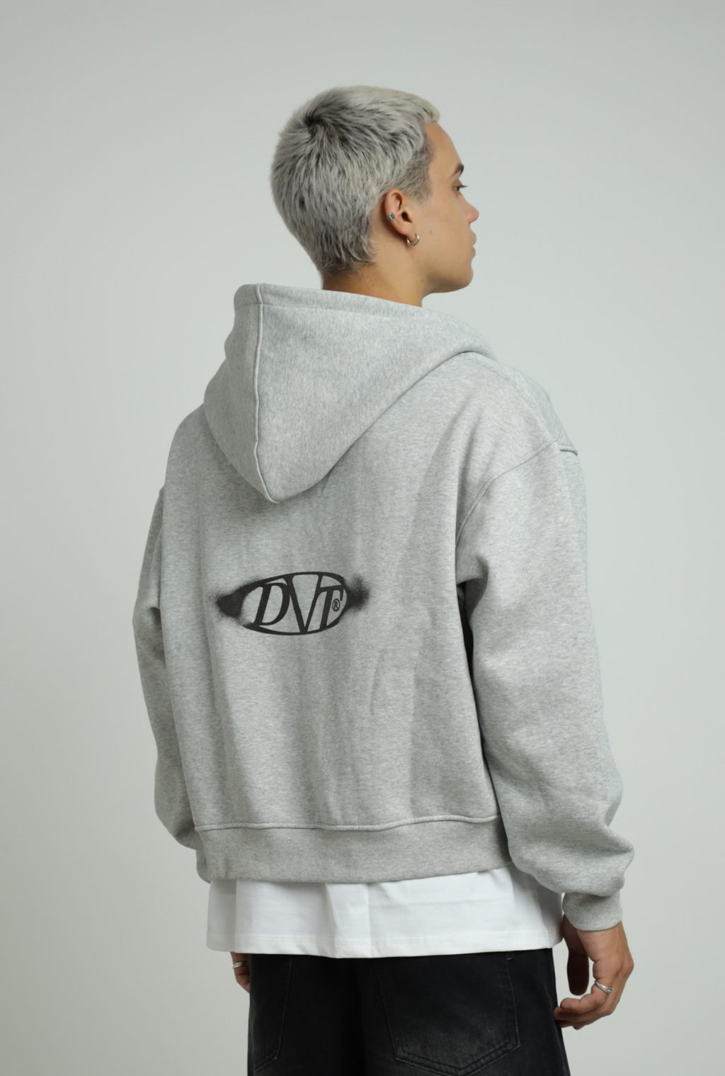 ZIP Blur Boxy Hoodie