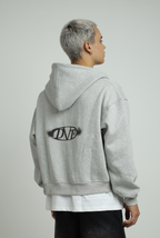 ZIP Blur Boxy Hoodie