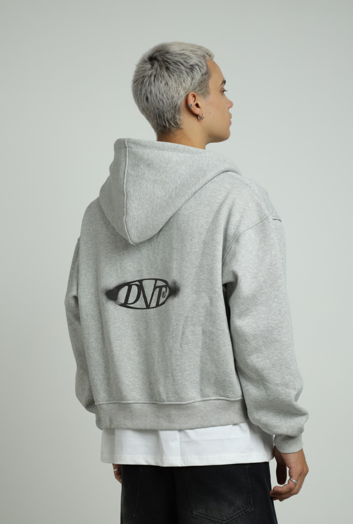 ZIP Blur Boxy Hoodie