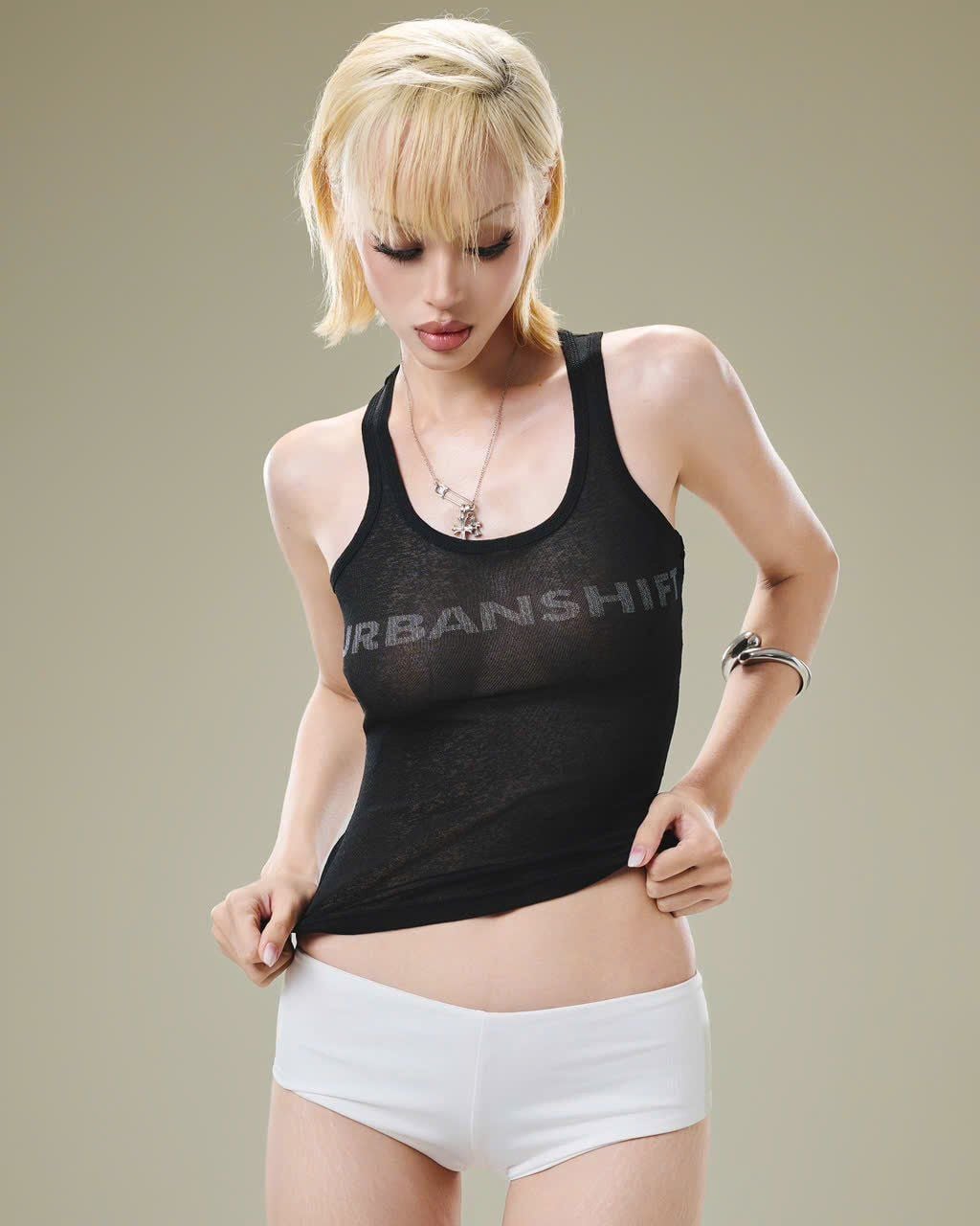 First Logo Tank Top Fitted Black