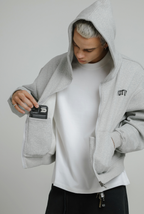 ZIP Blur Boxy Hoodie