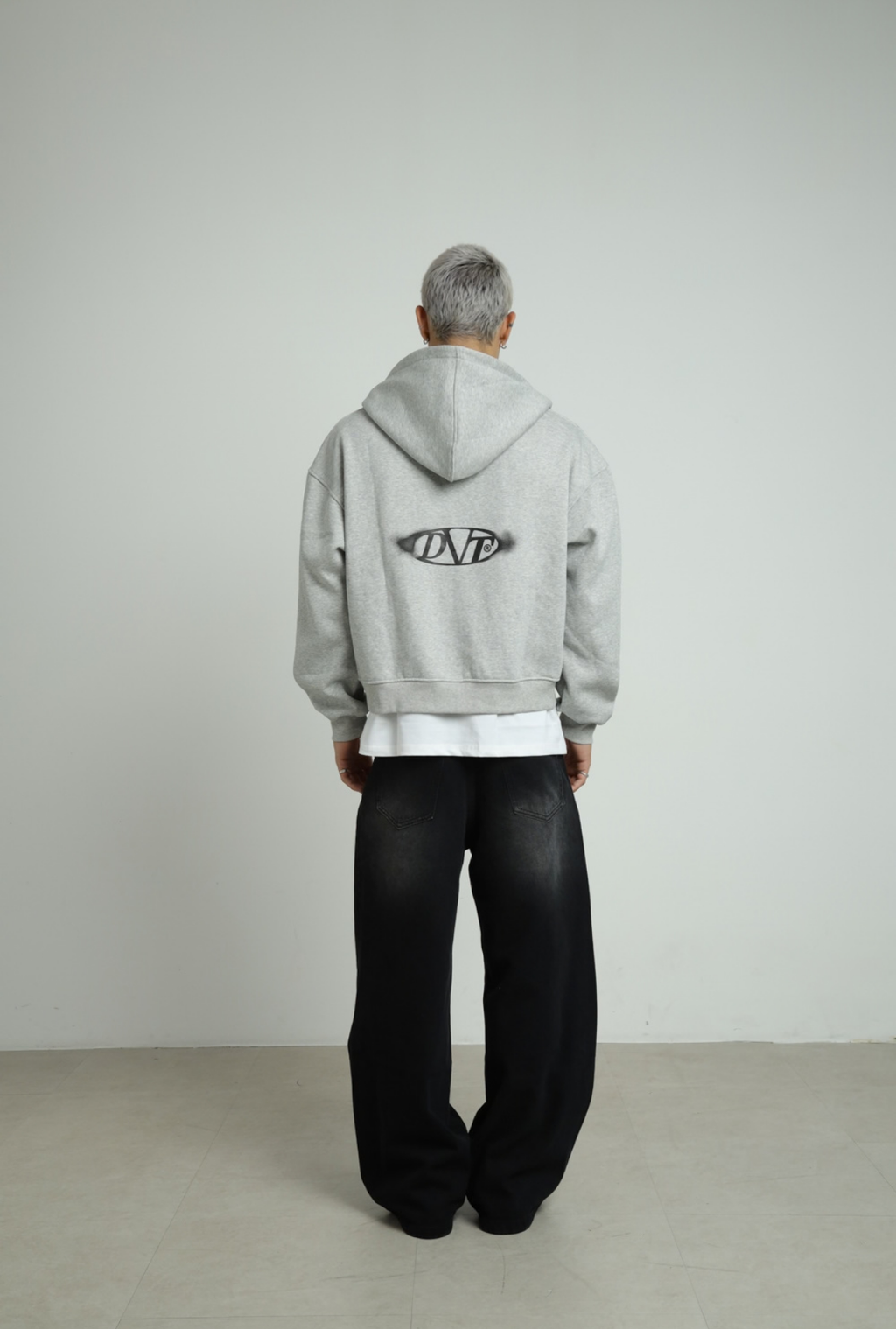 ZIP Blur Boxy Hoodie