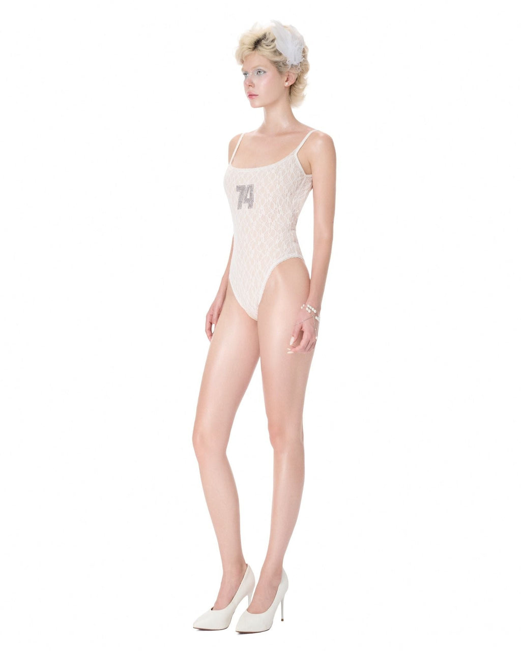 74 Lace Jumpsuit White