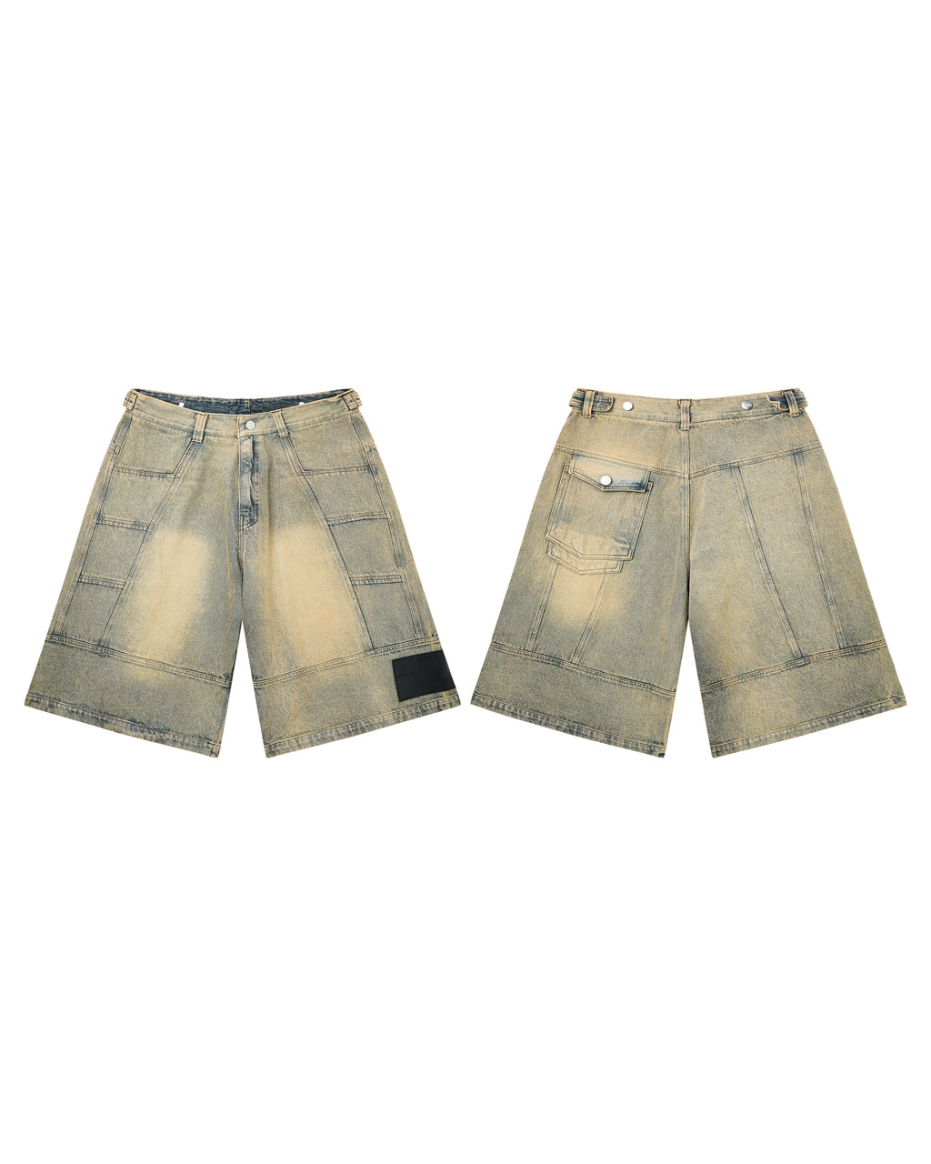 RVB Shinka Core Denim Jort Wide Leg Shorts Beige Vietnamese Streetwear