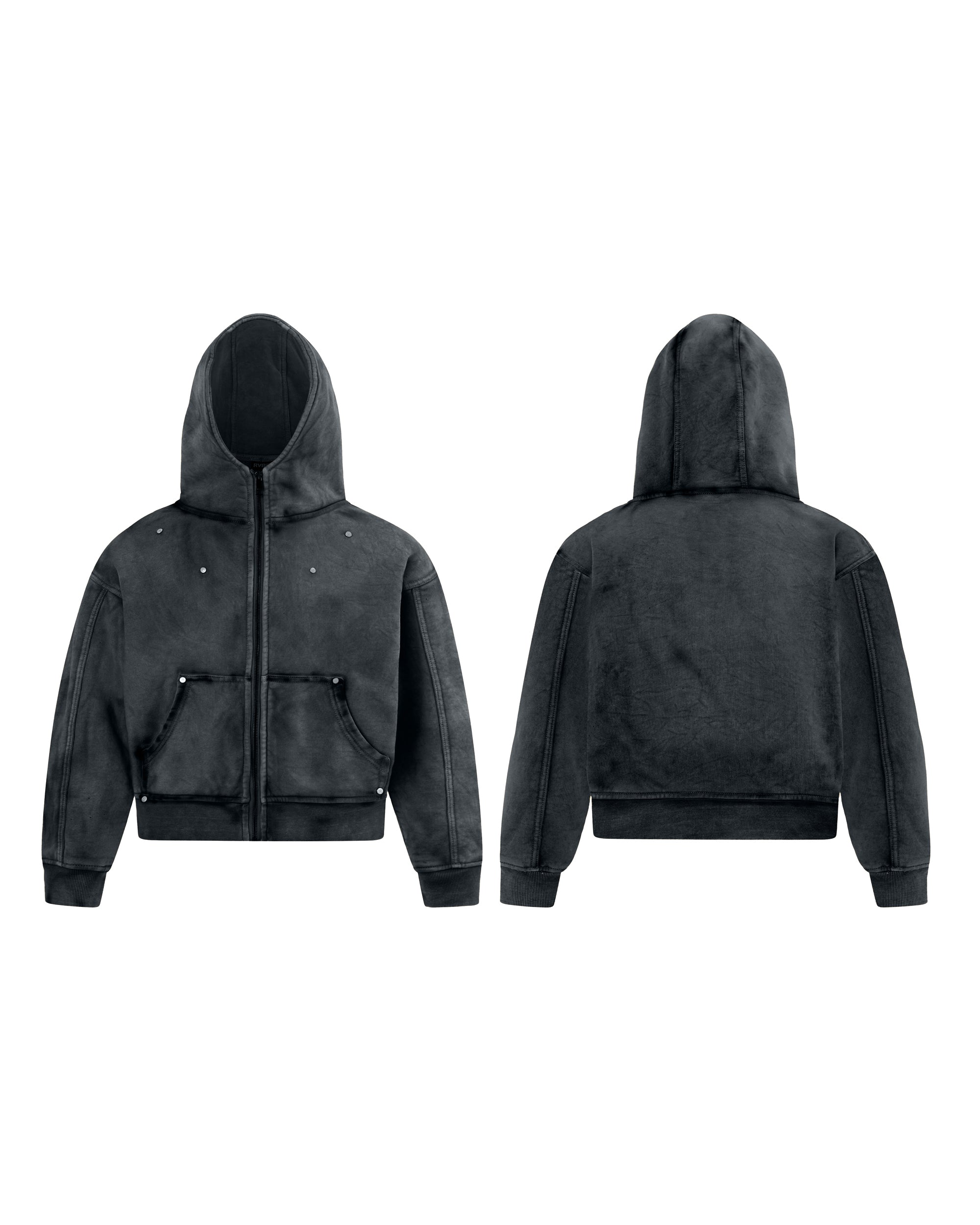 Shinka Shift Boxy Hoodie Zip Smoke