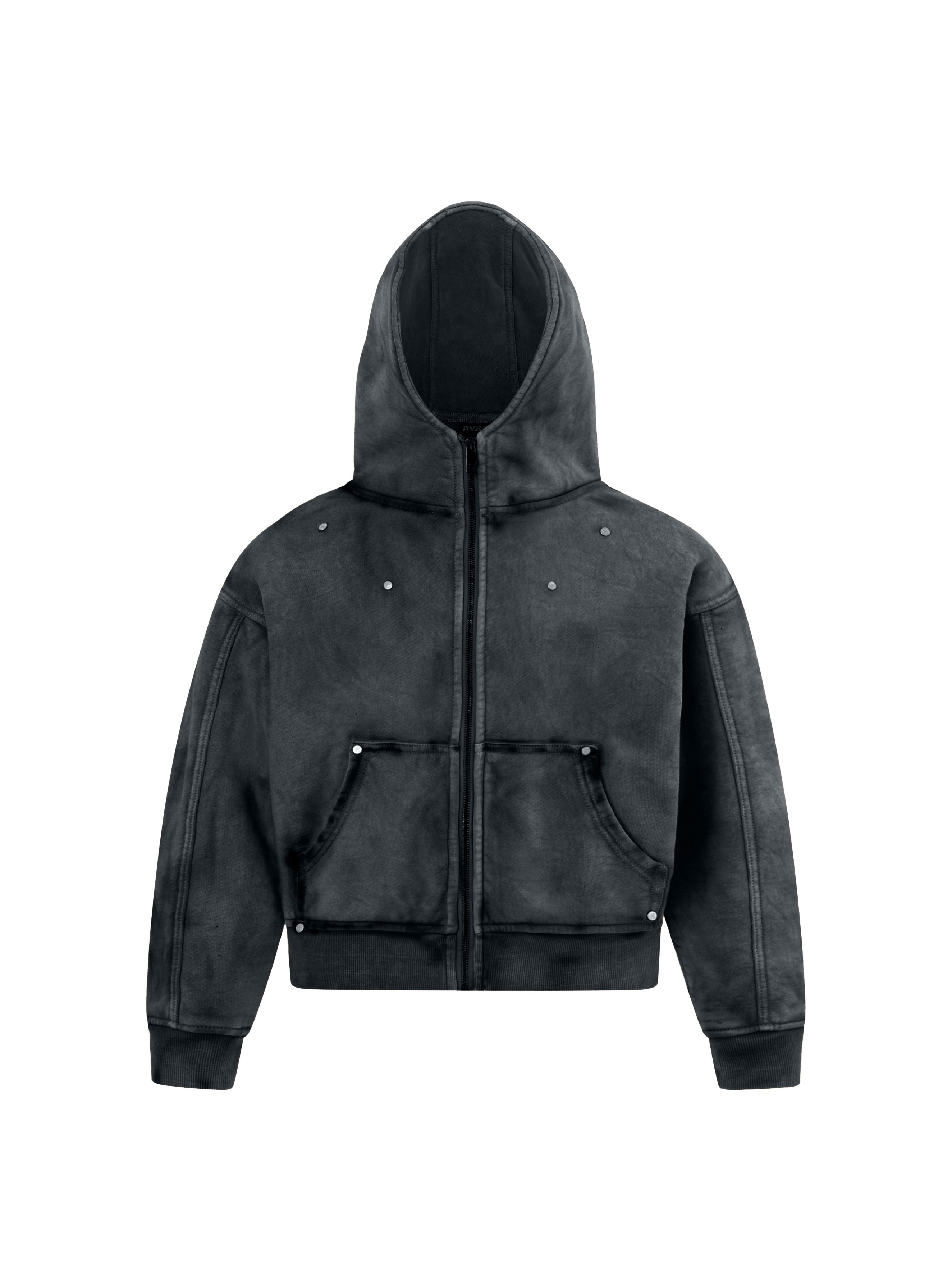 Shinka Shift Boxy Hoodie Zip Smoke