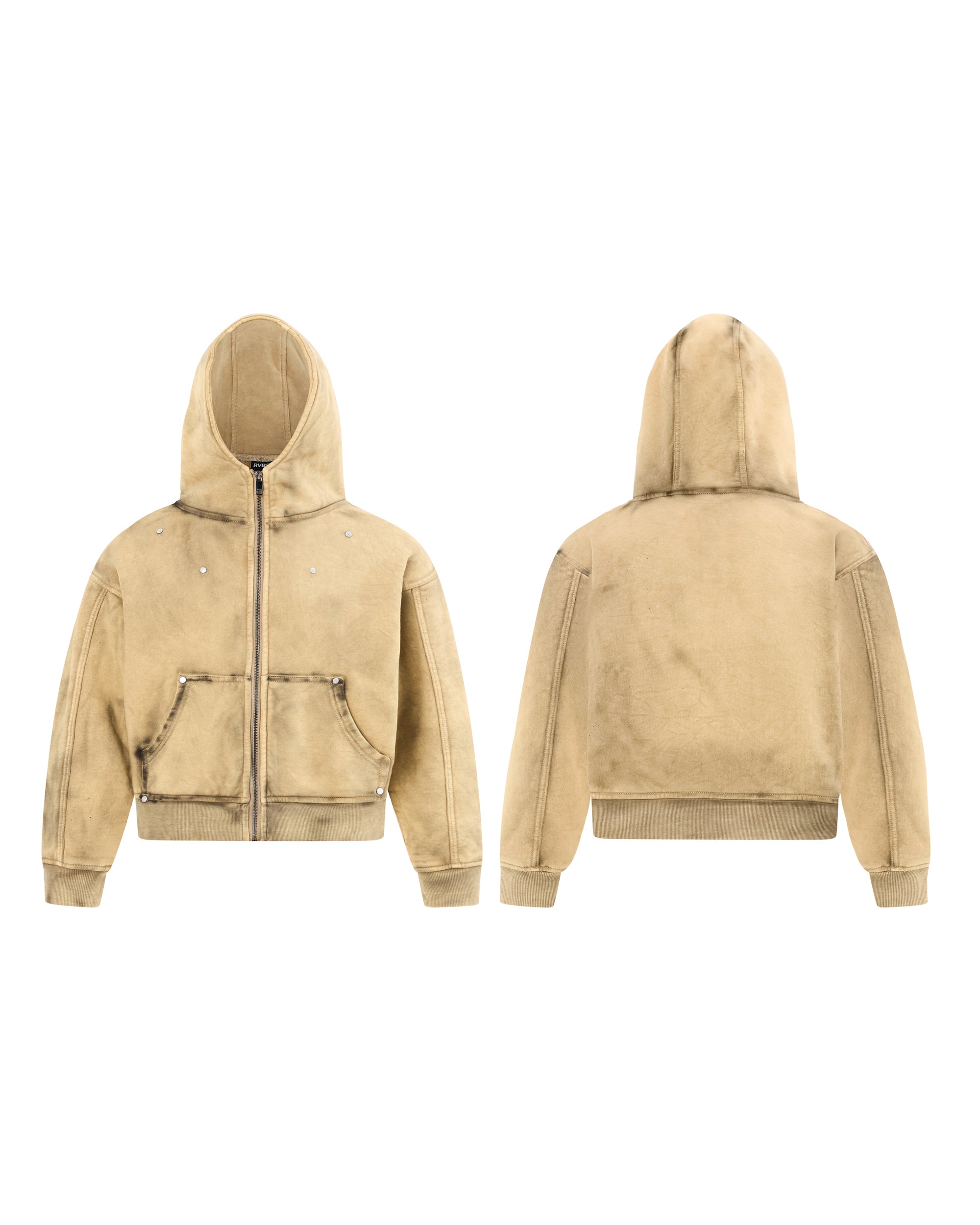 Shinka Shift Boxy Hoodie Zip Sand