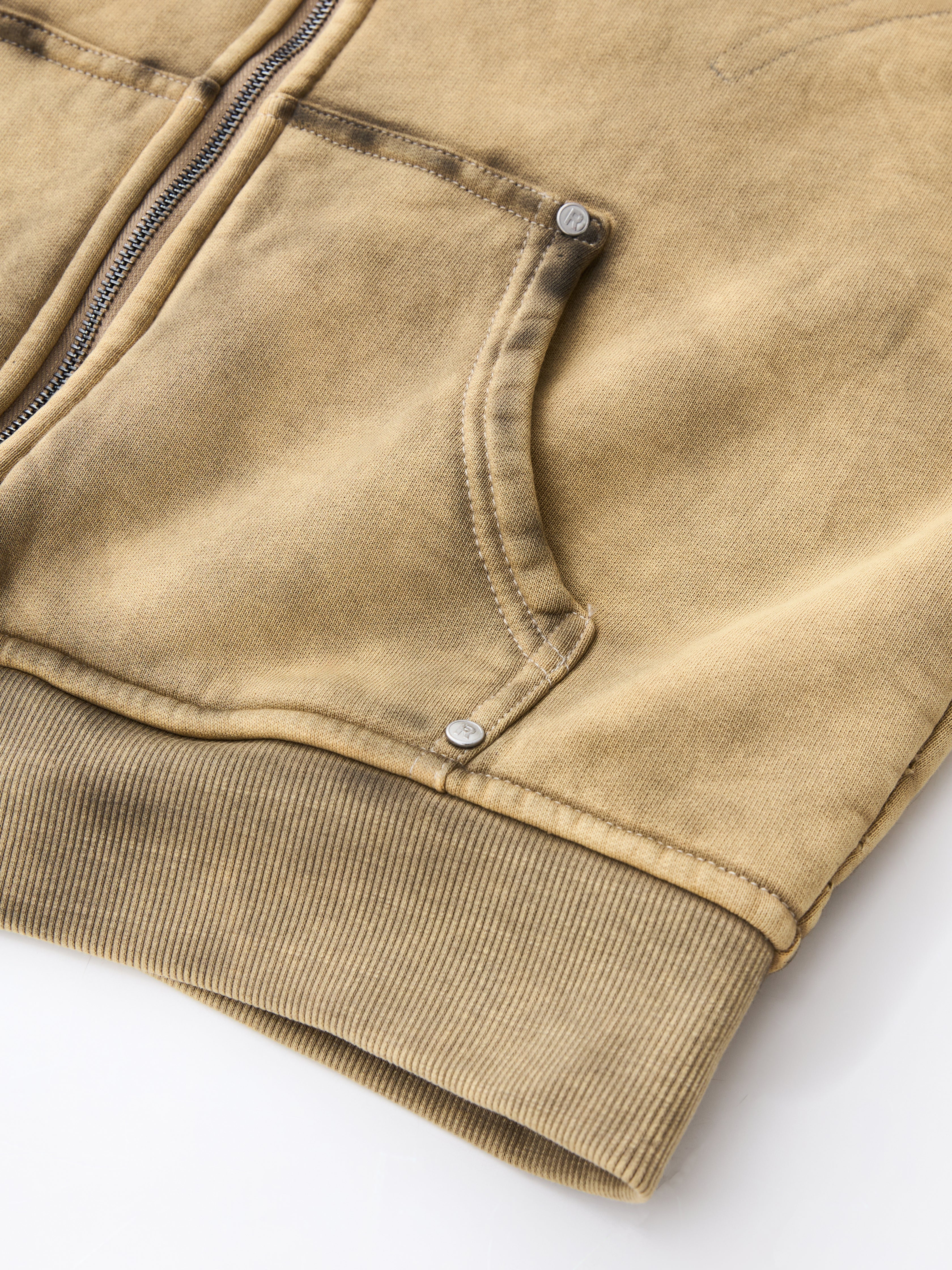 Shinka Shift Boxy Hoodie Zip Sand