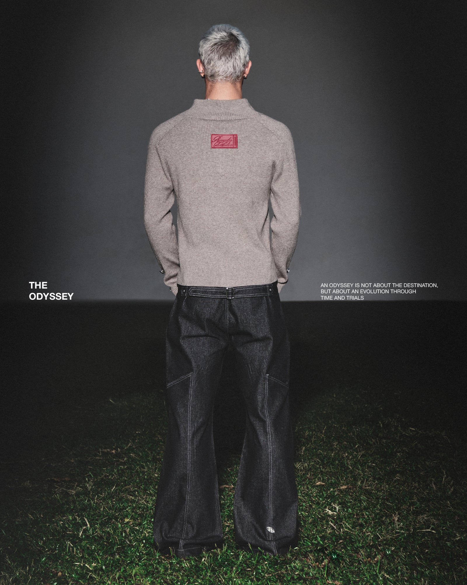 Odyssey Quarter Knit Sweater Grey