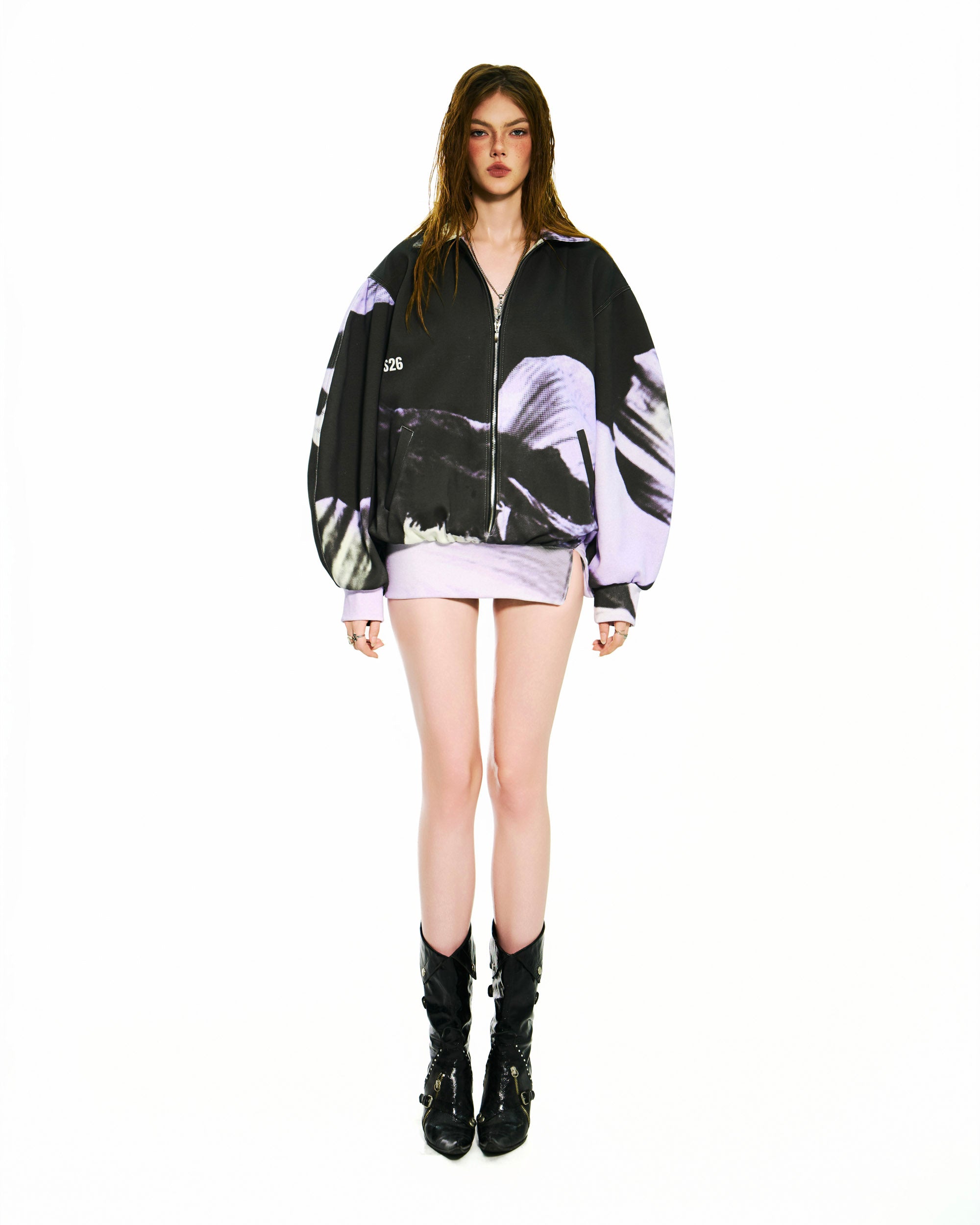 Bong Gradient Split Hoodie Mini Dress Vietnamese Experimental Womenswear