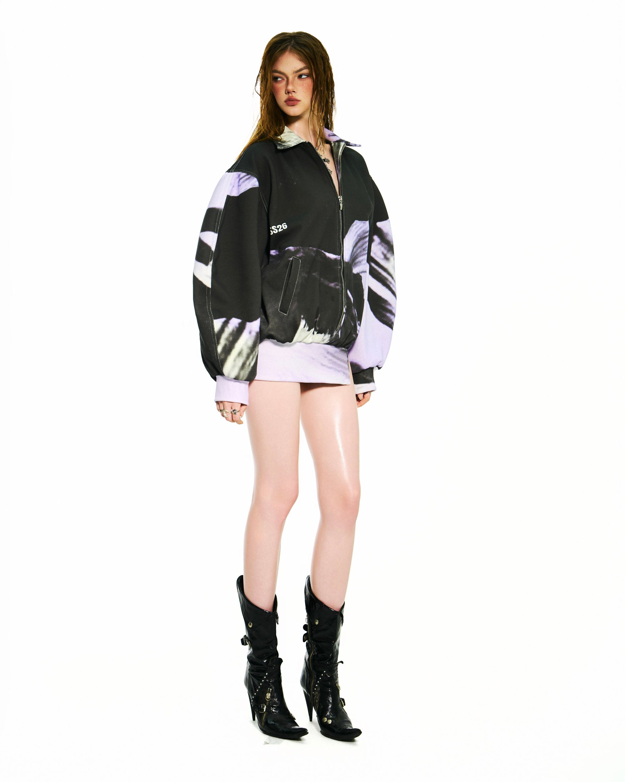 Bong Gradient Split Hoodie Mini Dress