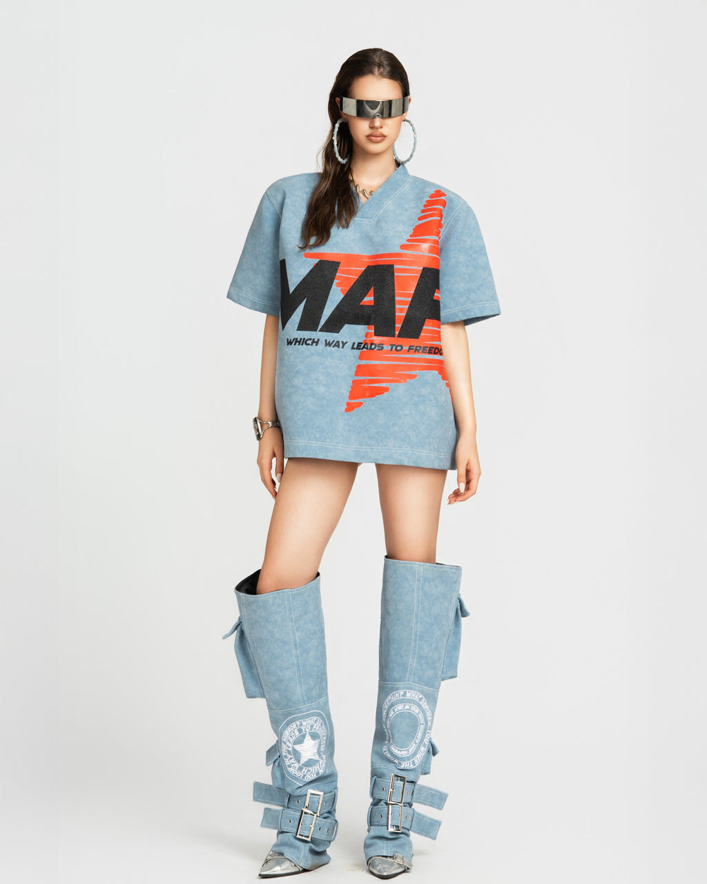 Map Faux Embroidered Cover Boots