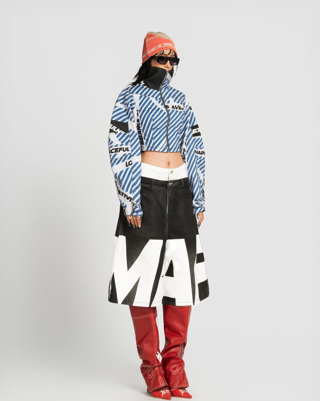 Map Double Waist Baggy Shorts