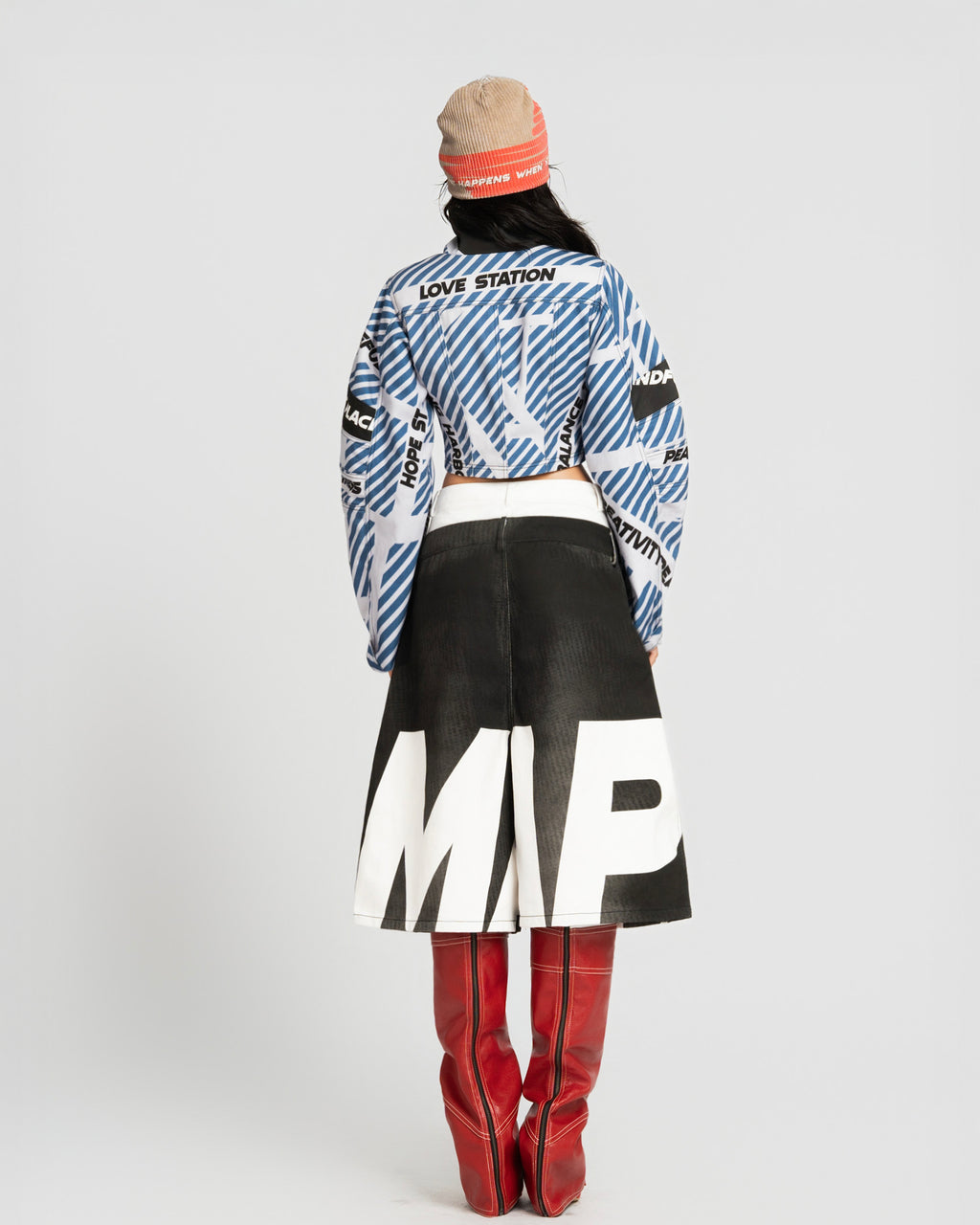 Map Double Waist Baggy Shorts