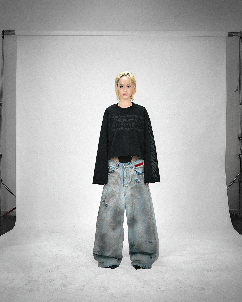 DEVOTUS Blackout Baggy Jeans Vietnamese Streetwear