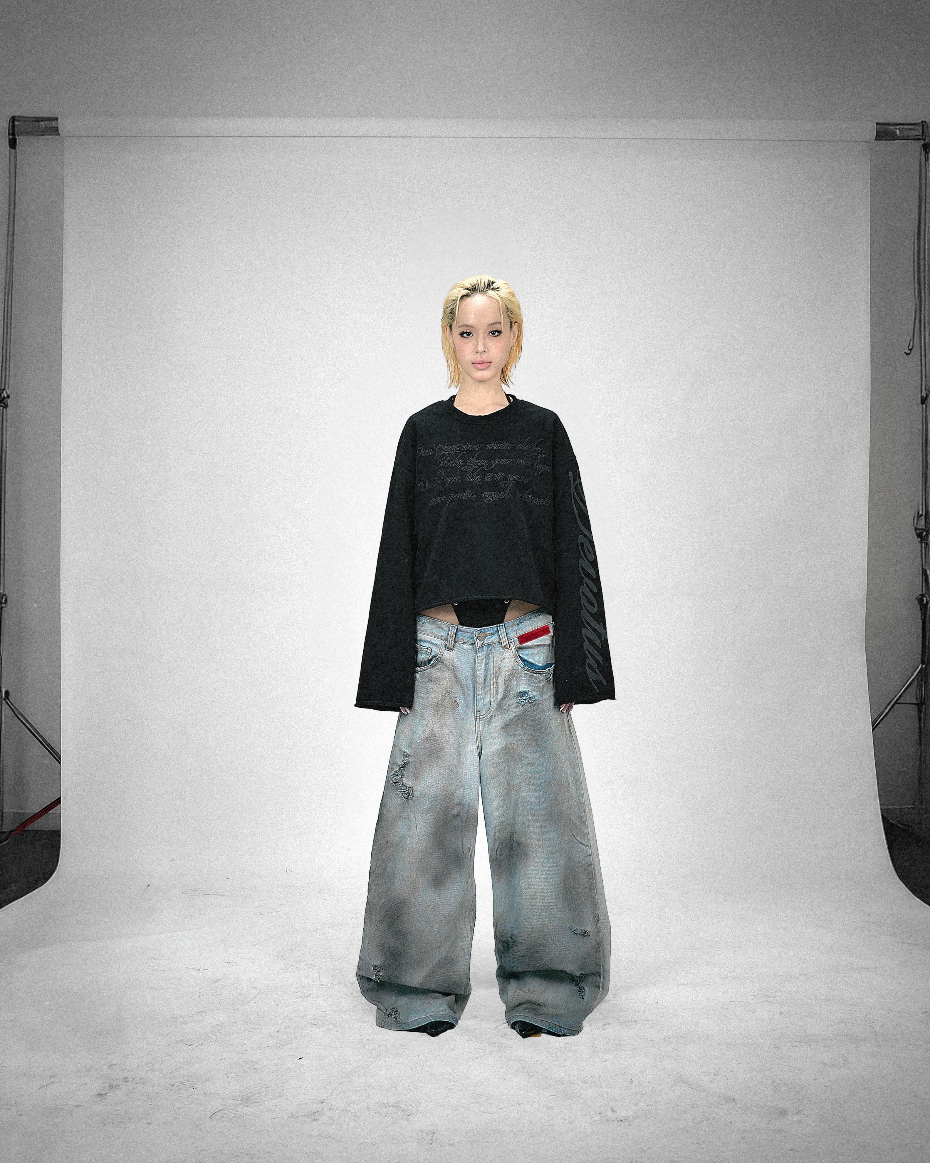 Blackout Pants Baggy Jeans