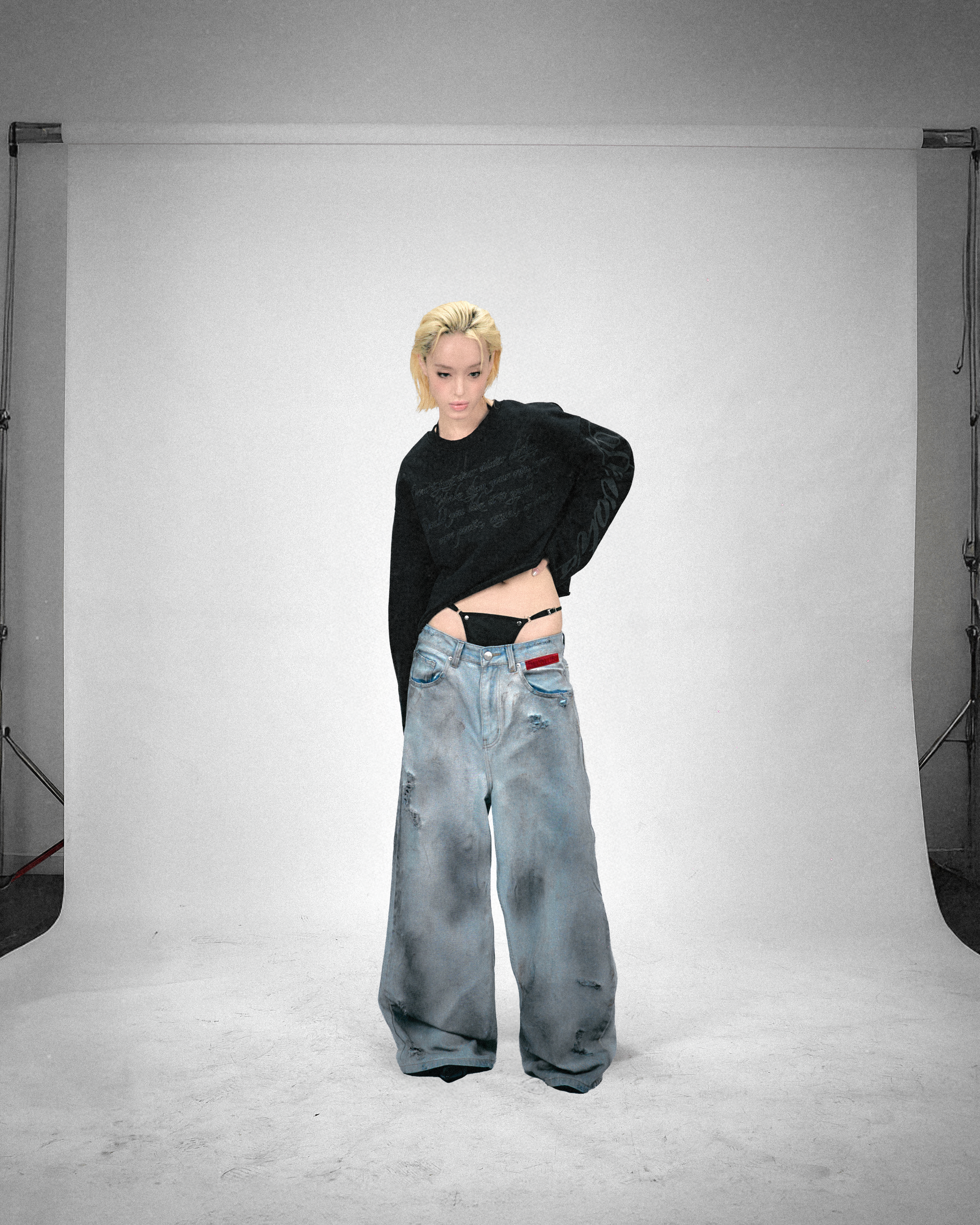 Blackout Pants Baggy Jeans