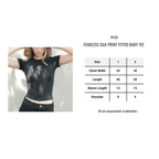 Fearless Silk Print Printed Baby Tee Fitted Black