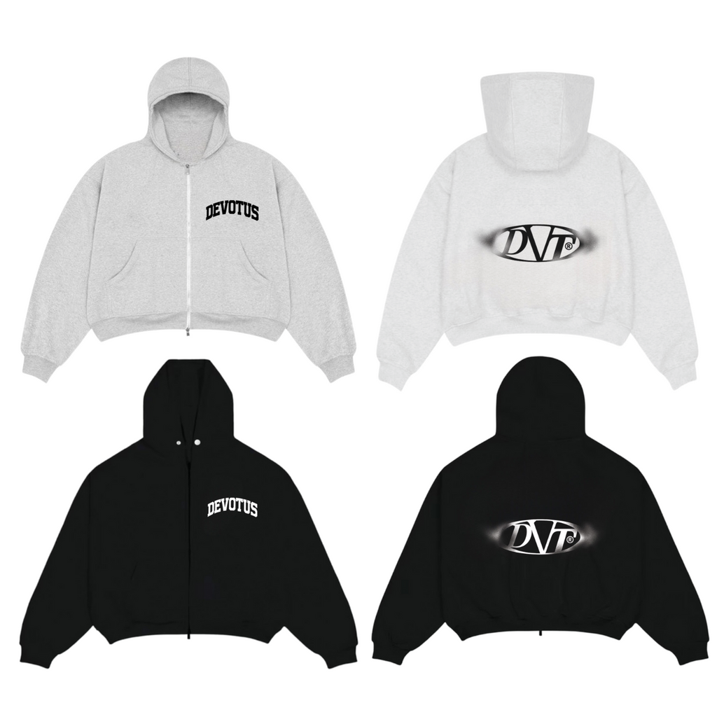 ZIP Blur Boxy Hoodie