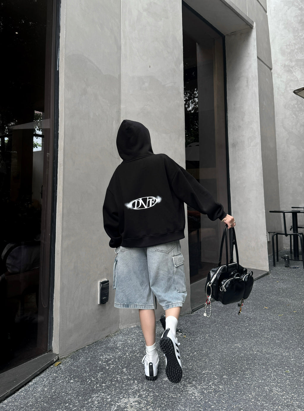 ZIP Blur Boxy Hoodie