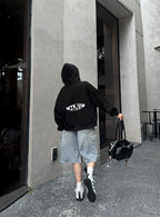 ZIP Blur Boxy Hoodie