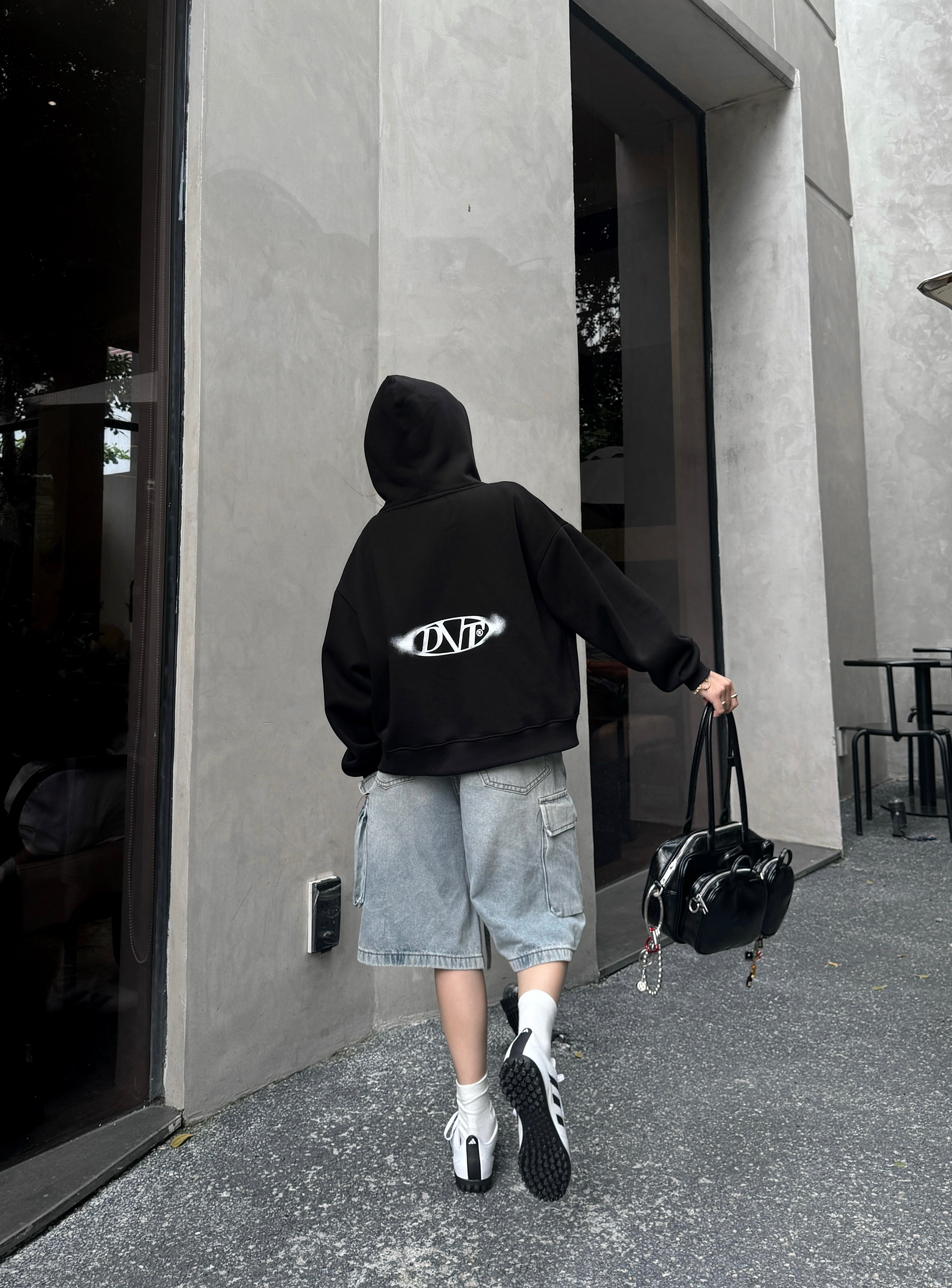 ZIP Blur Boxy Hoodie