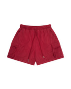 LEVENTS Sporty Nylon Cargo Shorts Red Vietnamese Streetwear