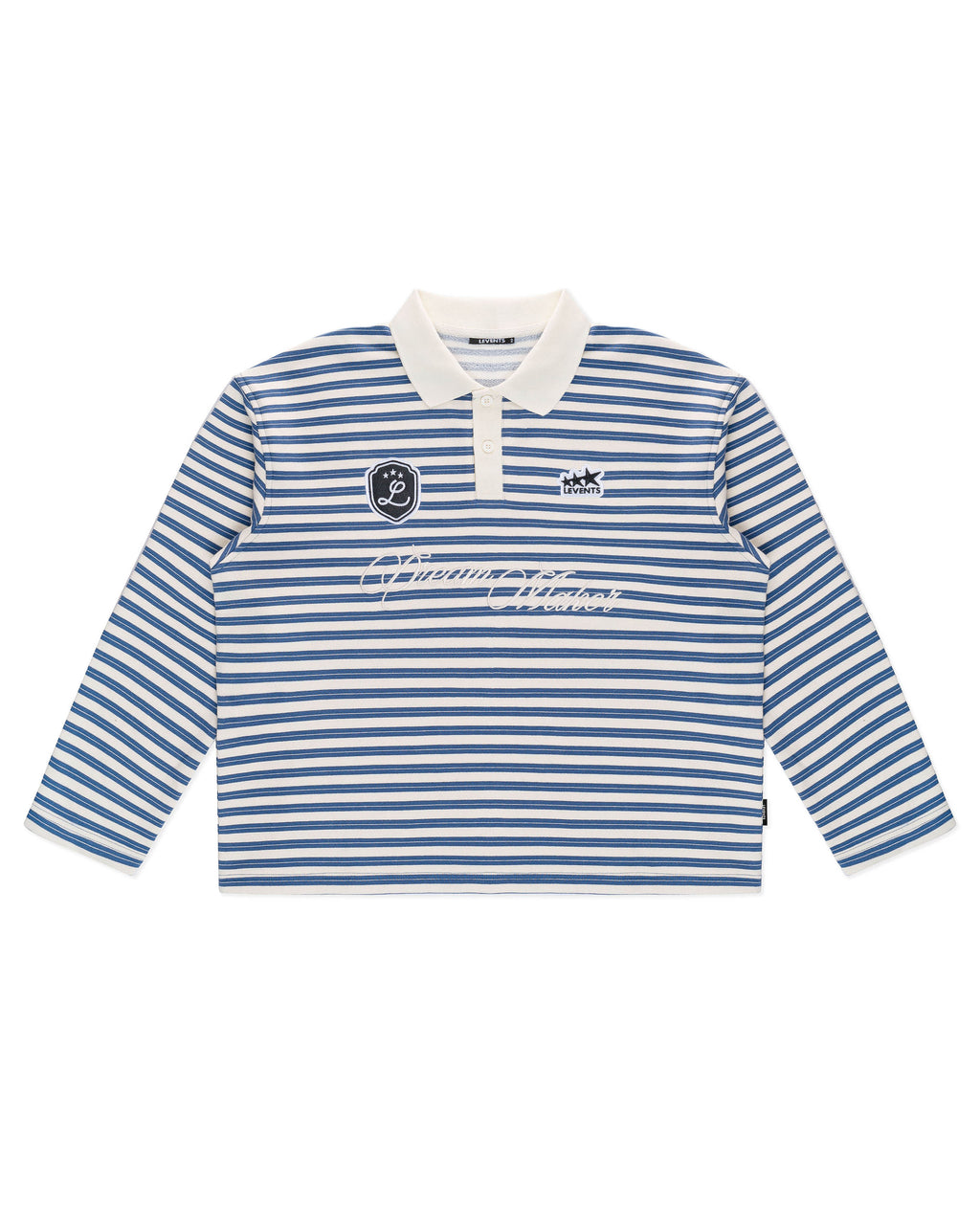 LEVENTS Striped Long Sleeve Polo Shirt Vietnamese Streetwear