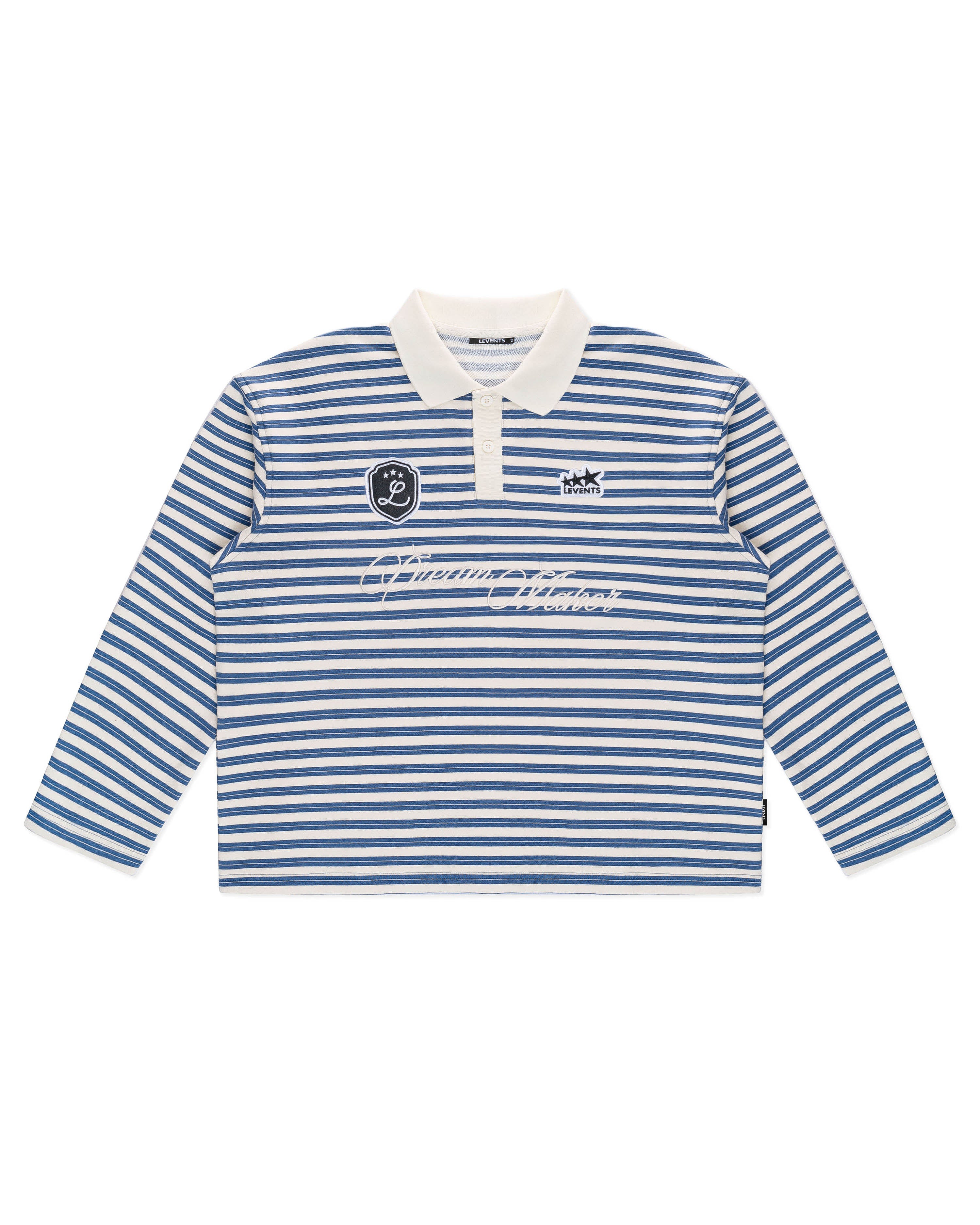 LEVENTS Striped Long Sleeve Polo Shirt Vietnamese Streetwear