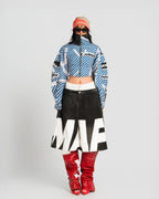 TATICHU Map High Neck Crop Jacket Blue Vietnamese Experimental Womenswear 