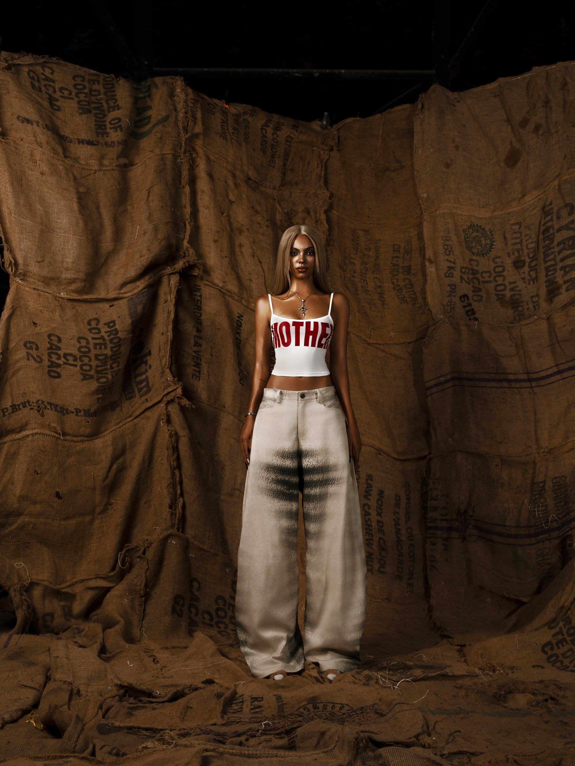 Mother Printed Camisole Fitted Vietnamese Experimental Womenswear