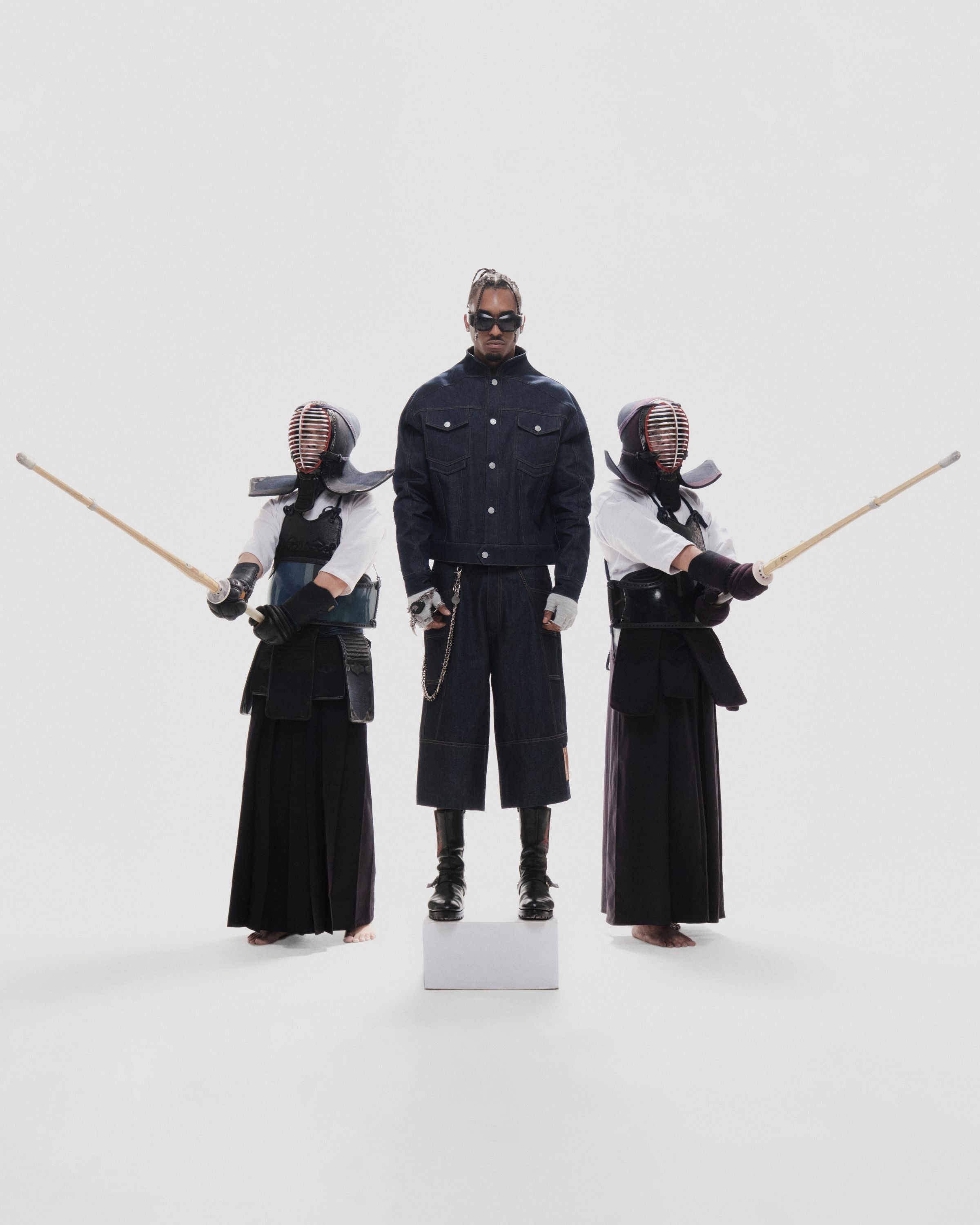 Shinka Core Denim Jorts Wide Leg Blue