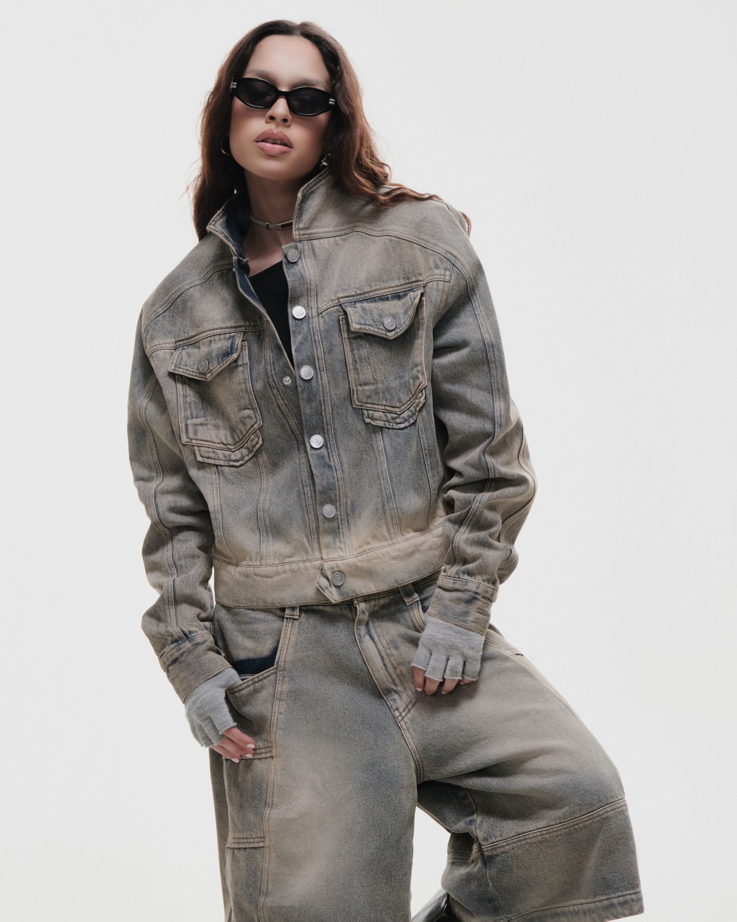 Shinka Core Denim Jacket Boxy Beige