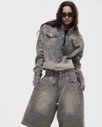 RVB Shinka Core Denim Jacket Boxy Jacket Beige Vietnamese Streetwear