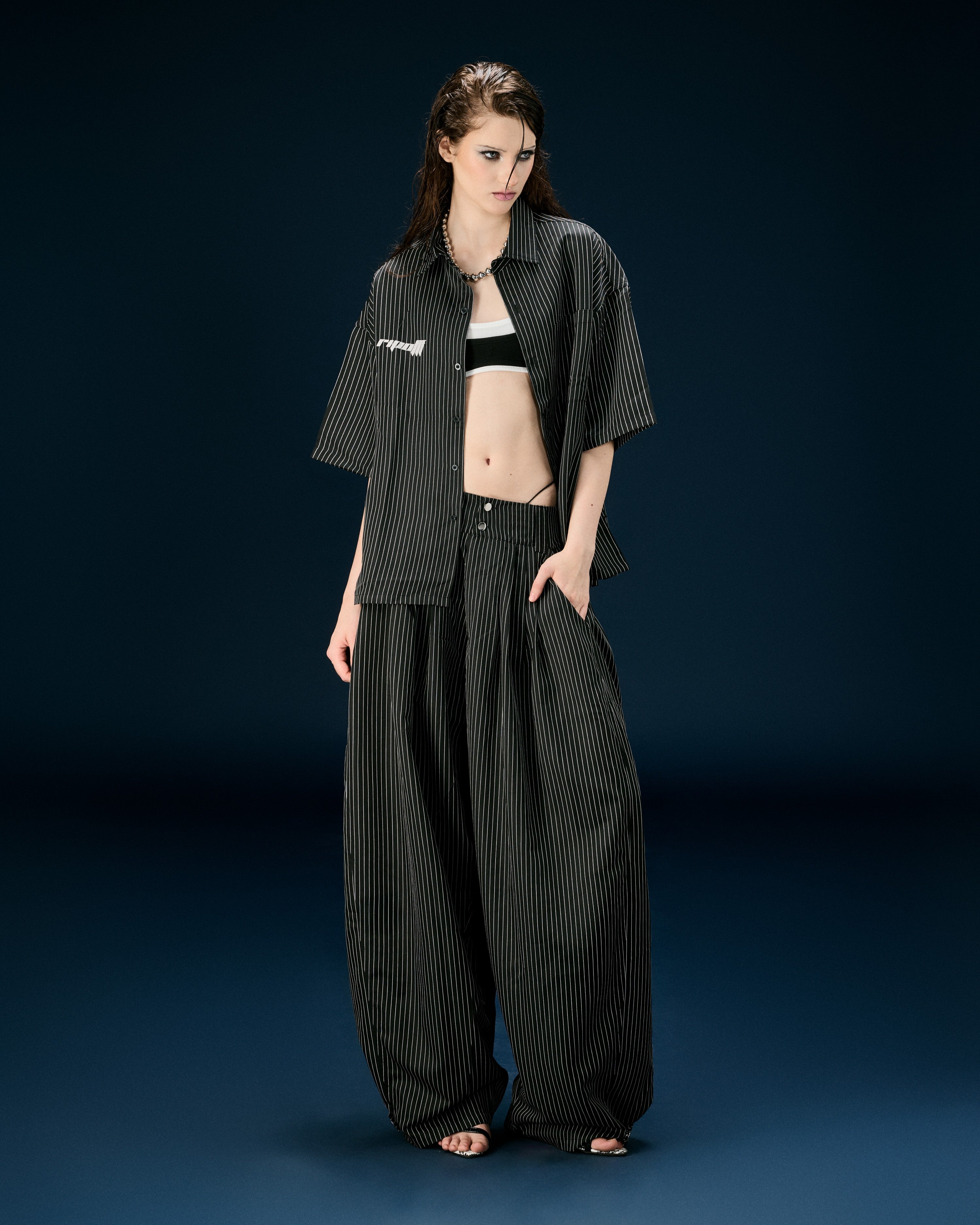 Wide Leg Striped Pants