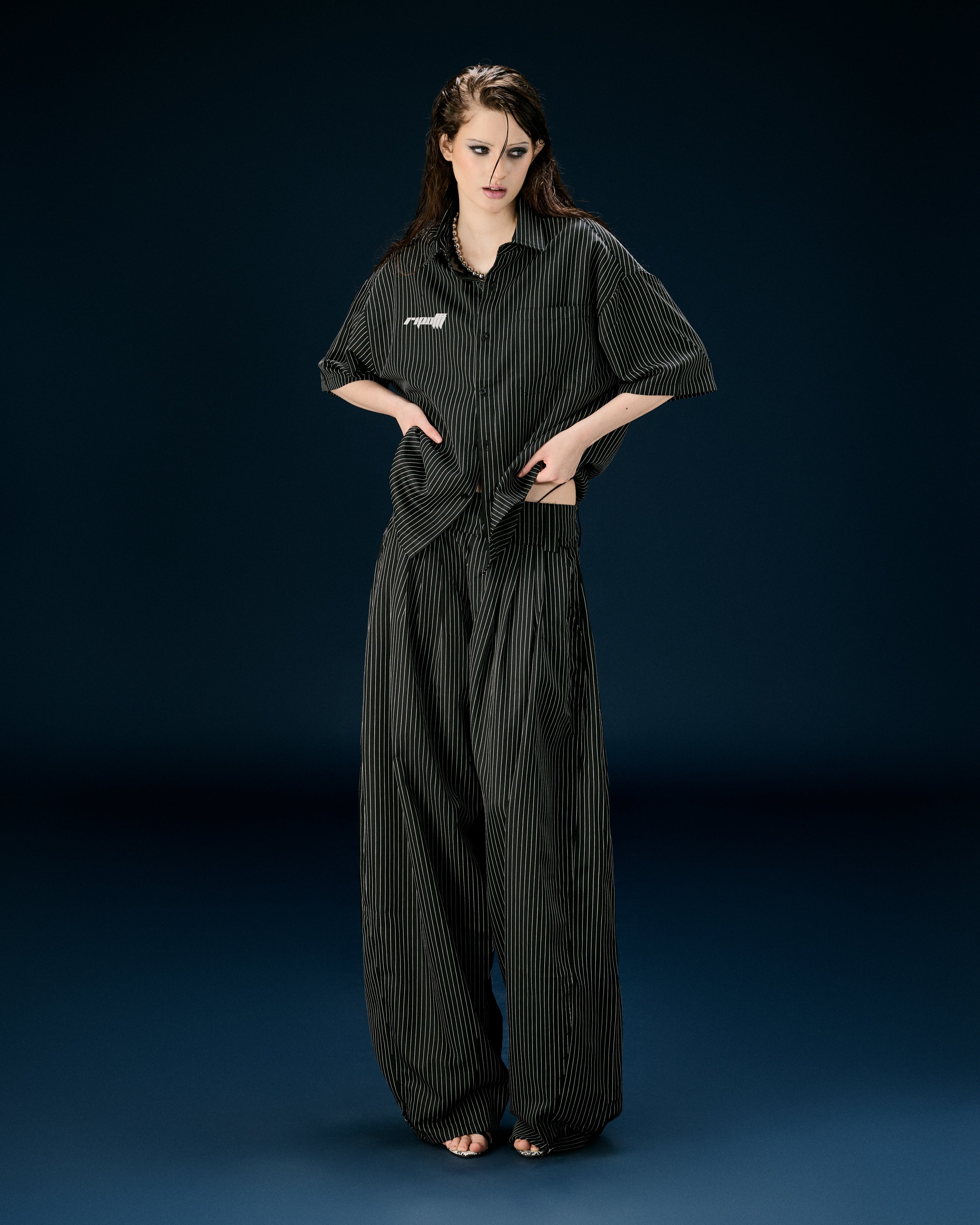 Wide Leg Striped Pants