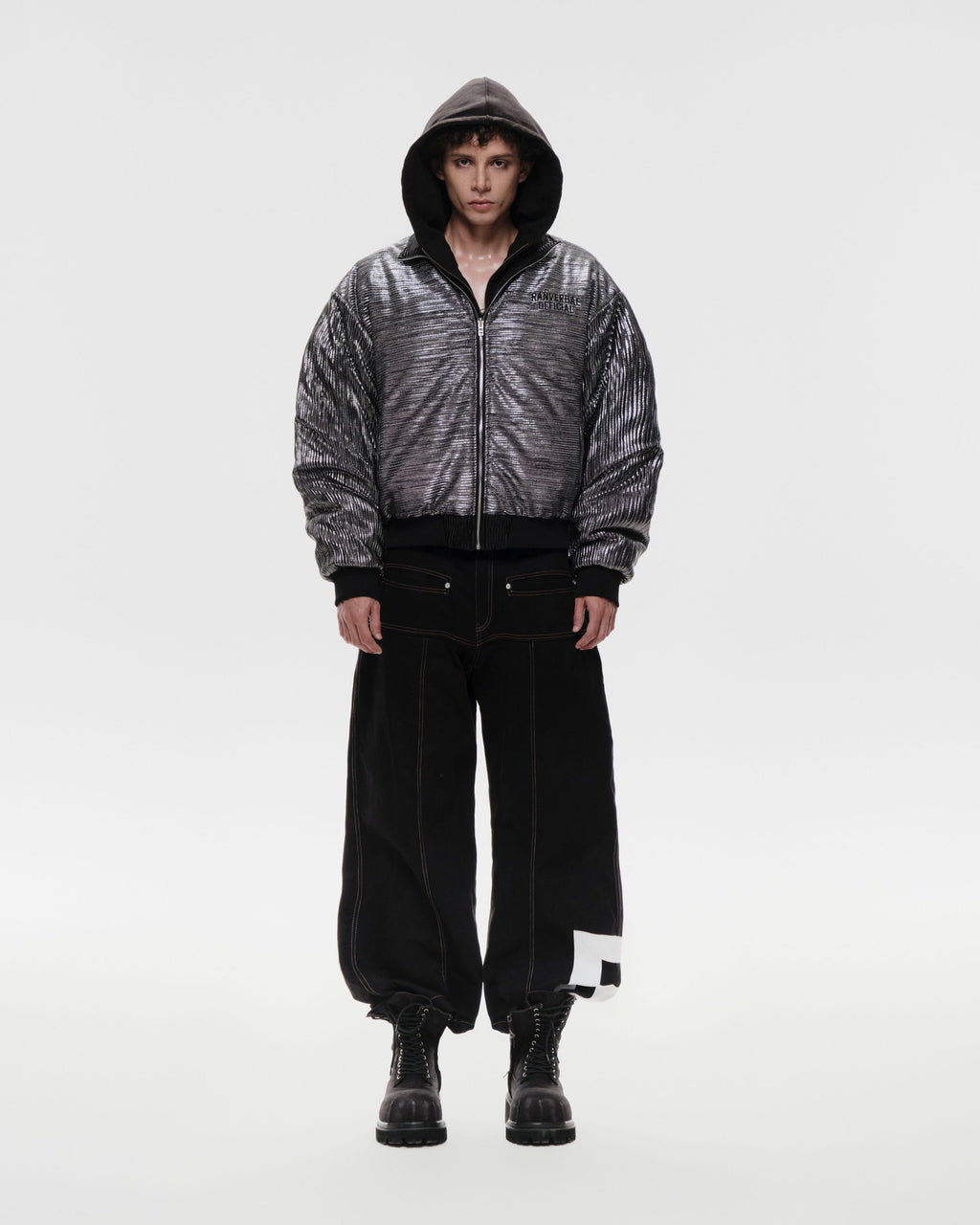 RVB Shinka Shift Reversible Bomber Jacket Silver Vietnamese Streetwear