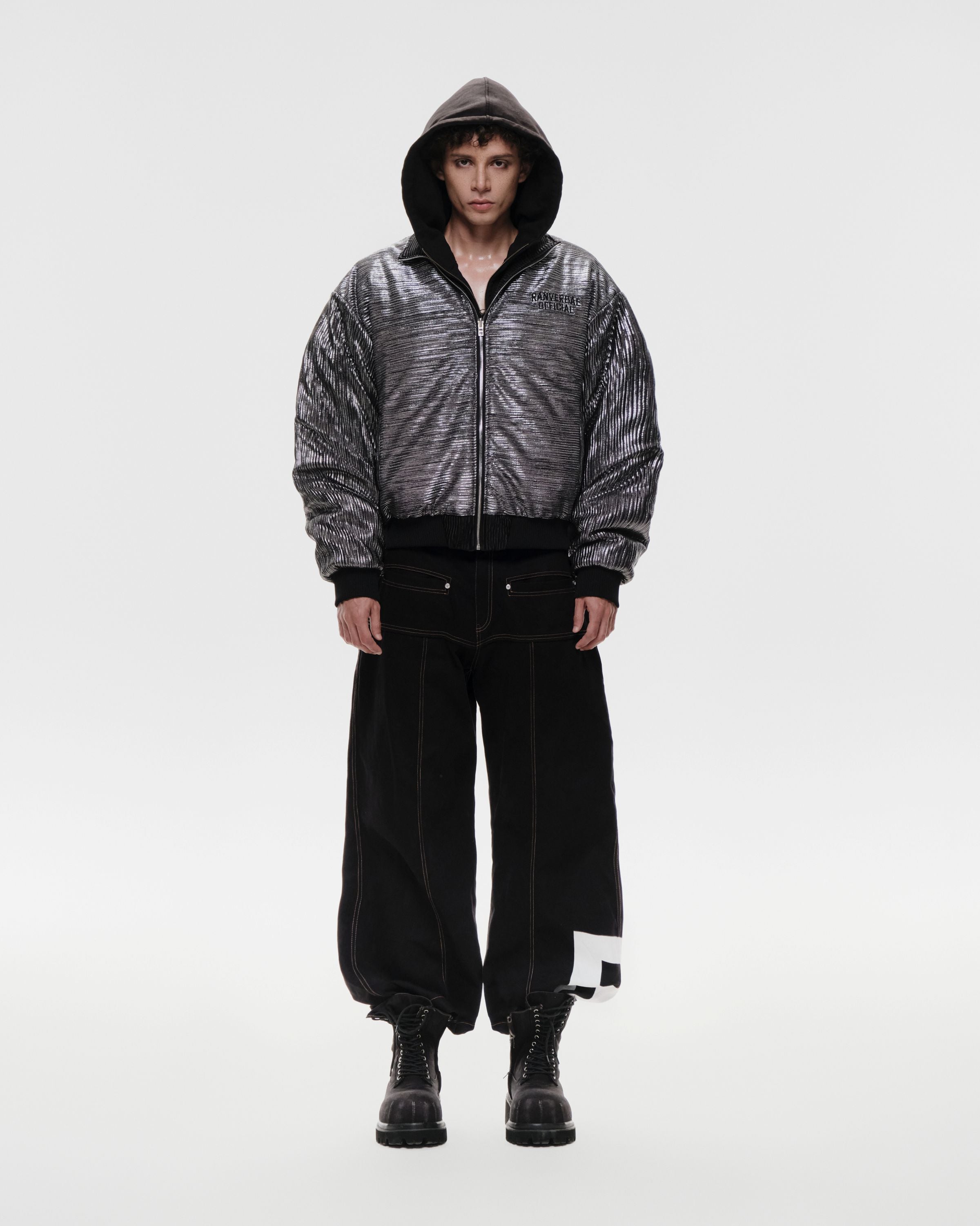 Shinka Shift Reversible Bomber Jacket Silver