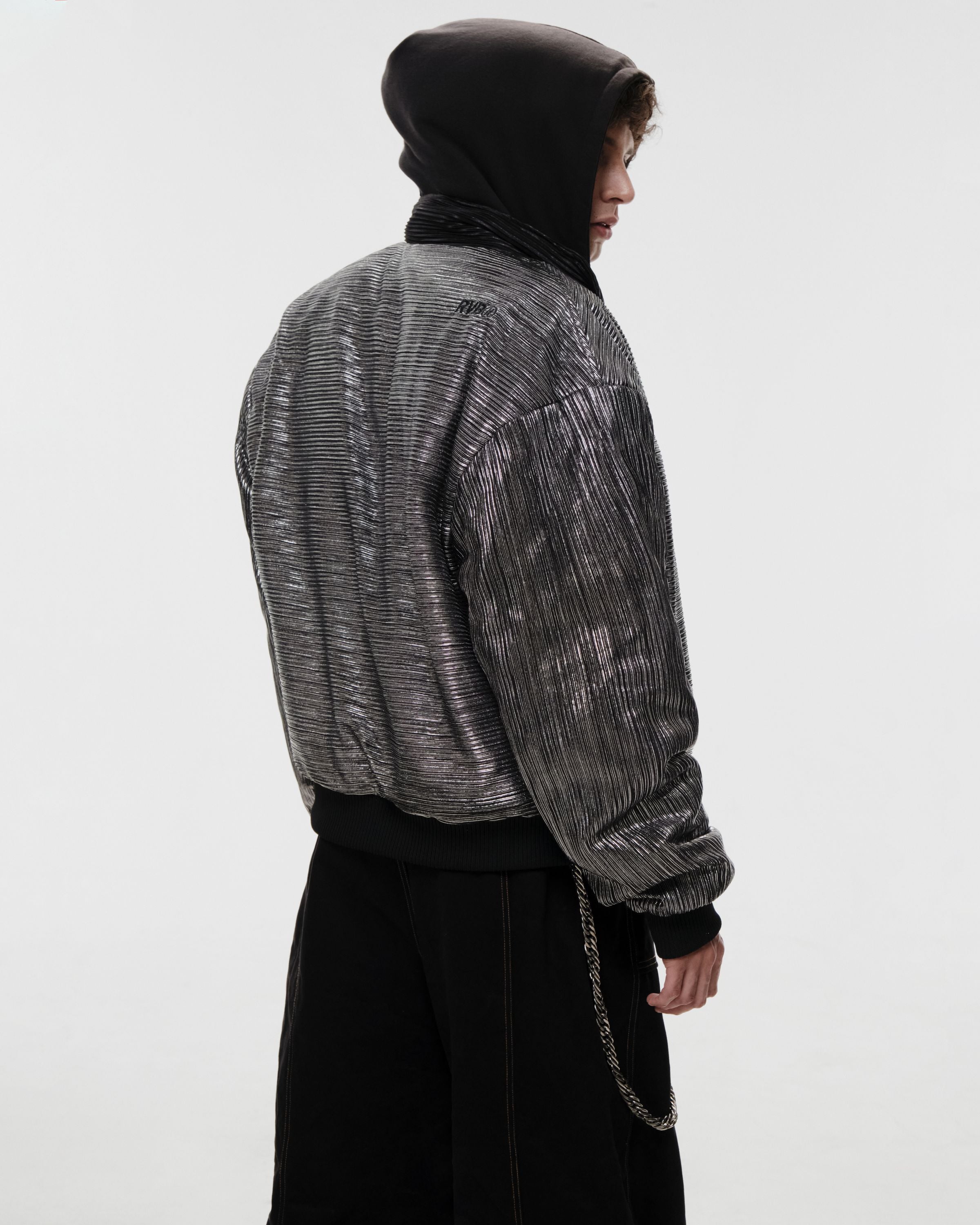 RVB Shinka Shift Reversible Bomber Jacket Silver Vietnamese Streetwear