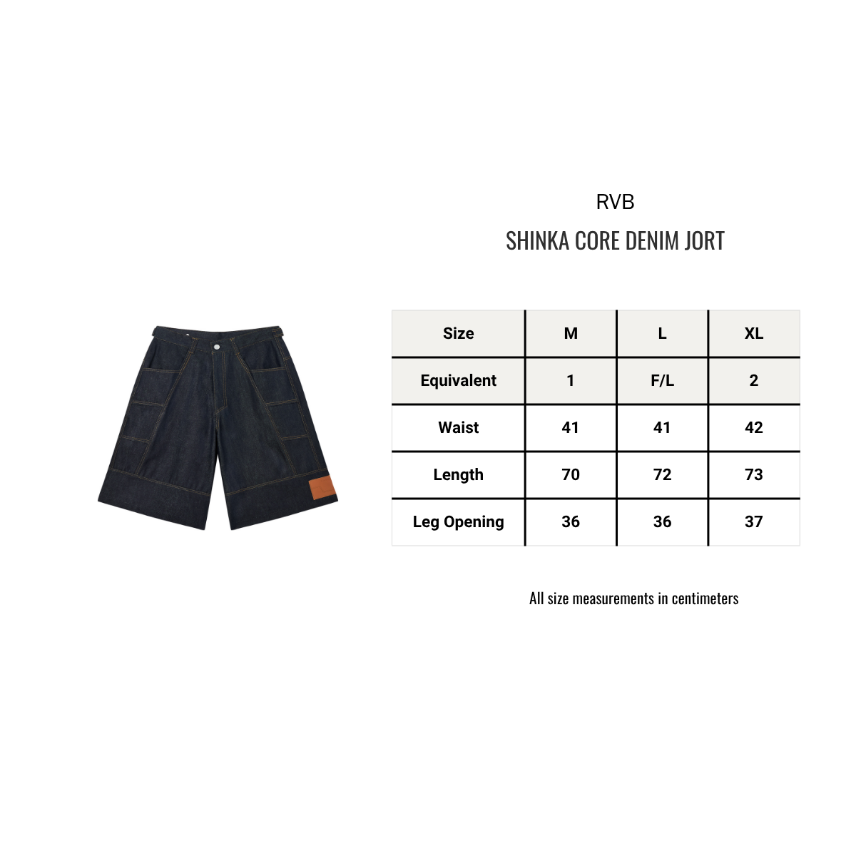 Shinka Core Denim Jorts Wide Leg Blue
