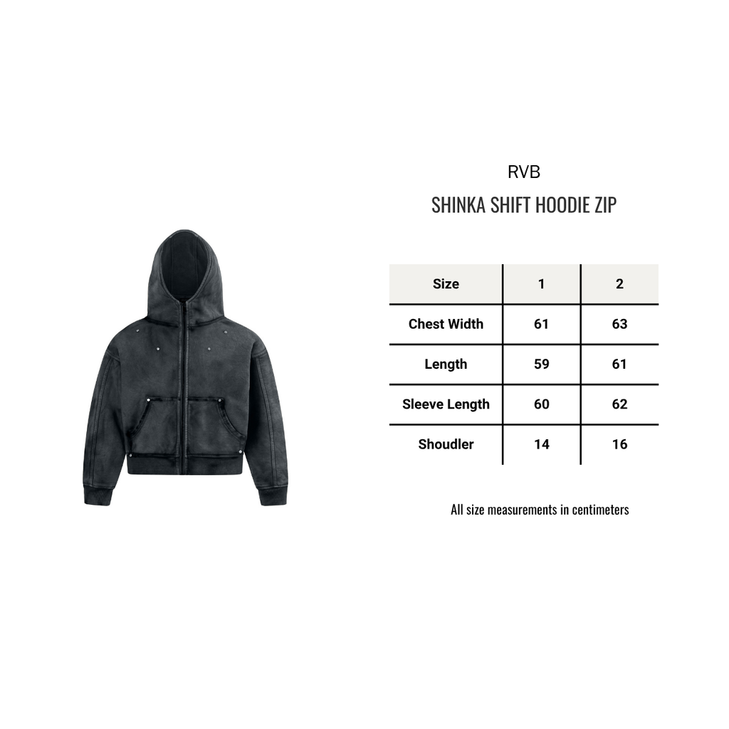 Shinka Shift Boxy Hoodie Zip Smoke
