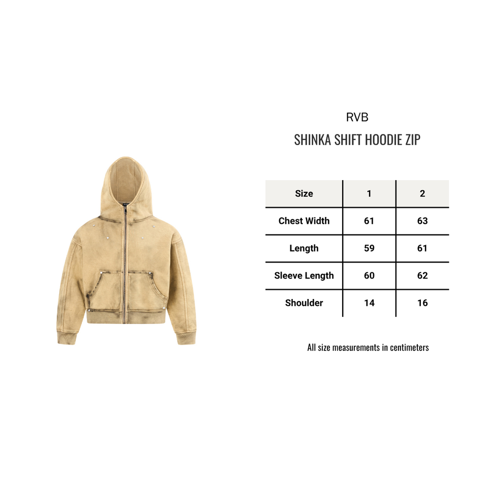 Shinka Shift Boxy Hoodie Zip Sand