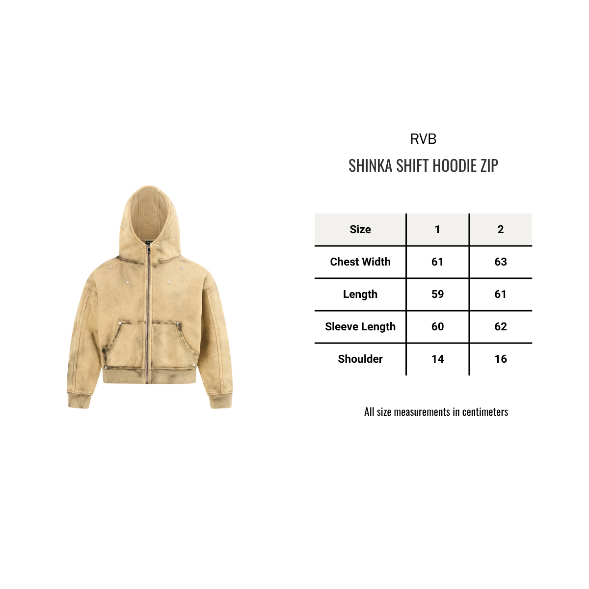 Shinka Shift Boxy Hoodie Zip Sand
