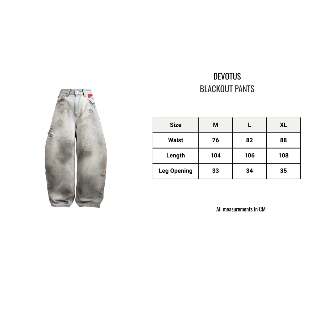 DEVOTUS Blackout Baggy Jeans Vietnamese Streetwear
