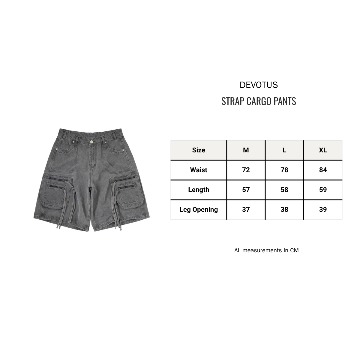 DEVOTUS Strap Cargo Wide Leg Shorts Vietnamese Streetwear